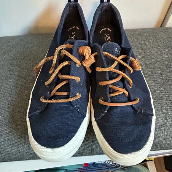 Sperry Crest Vibe  Navy Canvas Boat Shoes - Picture 3 of 6